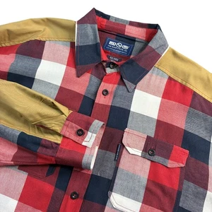 Ecko Unltd Men's Shirt Multicolor 4XL Plaid 3 Pockets Button Long Sleeve Patches - Picture 1 of 19
