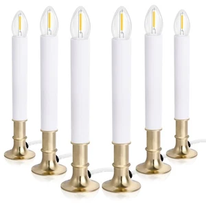 6-Pack Dusk to Dawn Electric Christmas Window Candle Lights with Shatterproof... - Picture 1 of 7