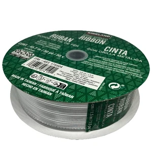 Kirkland Drahtkantenband 50 Yards Silber Urlaub Weihnachten Geschenke Verpackung Neu - Bild 1 von 7