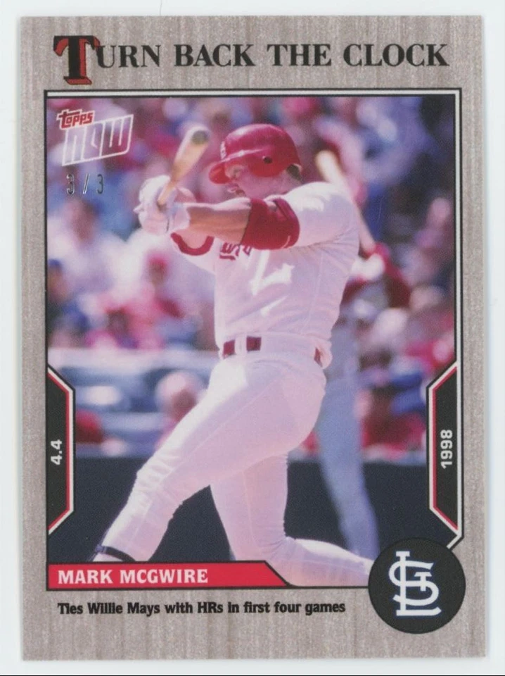 2022 Topps Now Turn Back the Clock Mark McGwire 3/3 Cardinals #5 A1 - Image 1 of 2