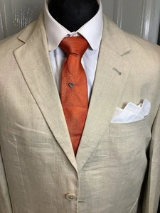 Men’s Two Piece Sand By Next 42 R Pure Linen Lightweight Summer - Imagen 1 de 16
