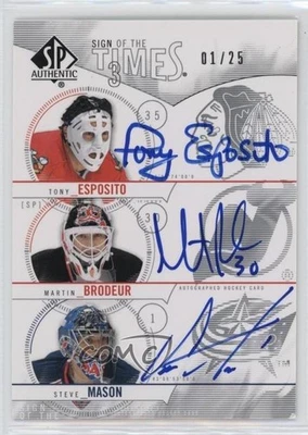 2009 SP Authentic Sign of the Times Triple /25 Martin Brodeur Tony Esposito Auto - Image 1 of 2