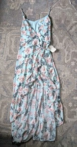 Altard State Women's Large Maxi Dress High Low Flowy Wrap Floral Mint Boho Sun - Picture 1 of 9