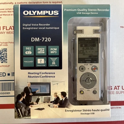 New Olympus Digital Voice Recorder DM-720 with 4GB, USB Charging - New In Box! - Image 1 of 2