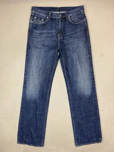 Hugo Boss Jeans Mens 34x36 Blue Jacksons Straight Leg Mid Rise Regular Fit Denim - Picture 1 of 15