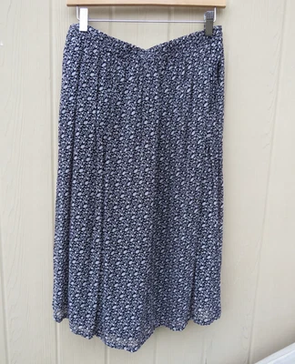 April Cornell Trading Falda Debajo de la Rodilla Estampado de Abanico Pliegues L Cintura Elástica Foto 1 de 4