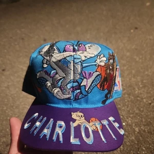 Charlotte Hornets NBA Vintage Rare Edition Looney Tunes costom Snapback Hat - Picture 1 of 8