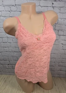 Victorias Secret Angels Y2K M Peach Coral Mesh Top Babydoll Lace Rose Sweetheart - Picture 1 of 17