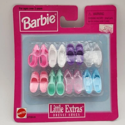Vintage 1998 Mattel Barbie Little Extras Dressy shoes #67036-84 New! - Image 1 of 4