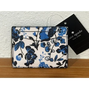 Jarrón Kate Spade New York Azul Estampado Floral Staci Pequeño Delgado Estuche para Tarjetas Nuevo con Etiquetas - Imagen 1 de 4