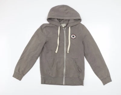 Veste à capuche homme Converse grise moyenne fermeture éclair intégrale coton mélangé - Photo 1/4