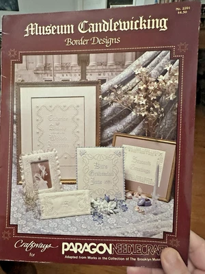 Paragon Needlecraft MUSEUM CANDLEWICKING Iron-on booklet 2201 ~ 8 pg of patterns - Image 1 of 4