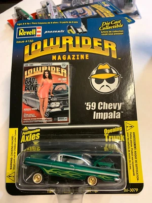 Revell Lowrider 1959 Chevy Impala Diecast Car Green Flames 1/64 2003 MIP - Image 1 of 3