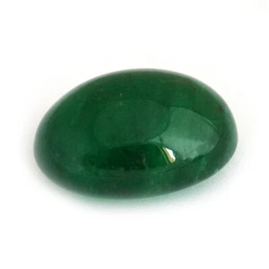 Emerald Cabochon,Zambia Emerald,Cabochon,7 Ct +,Emeralds,Oval Cabochon,7.58 Cts. - Picture 1 of 5