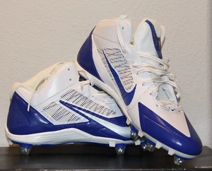 Nike Alpha Pro 3/4 Football Cleats | White Silver Blue | Cowboys | US 12 | UK 11 - Picture 1 of 9