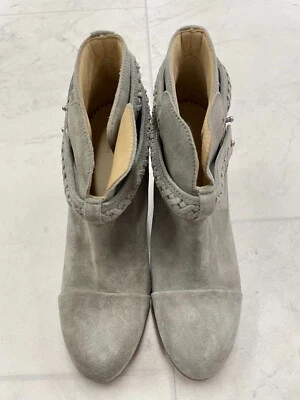 NIB $495 Rag & Bone Harrow Leather Booties In Cemento Suede Size: 36.5 (US 6.5) - Image 1 of 4