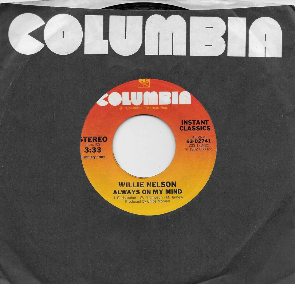 WILLIE NELSON  Always On My Mind / The Party's Over 45 - Image 1 of 1