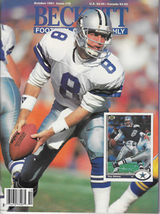 Beckett Football Card Monthly Oct 1991 Troy Aikman Dallas Cowboys #19