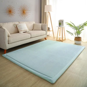 Coral Velvet Play Mat for Kids, Soft Area Rug for Nursery and Playroom (Blue) - Picture 1 of 12