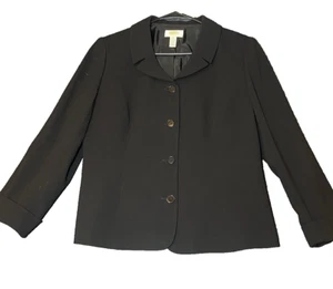 Talbots Blazer Damen Größe 8 Schwarz Arbeitsanzug Formell Party 4 Knöpfe Triacetat - Bild 1 von 9