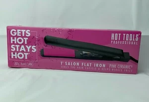 Hot Tools Professional 1" Salon Flat Iron - Pink Ceramic Hair Straightener - NEW - Picture 1 of 10