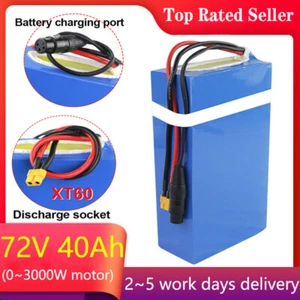 72V 40Ah ebike battery 5000W Lithium Ion Electric Bicycle battery XT60 - Picture 1 of 10