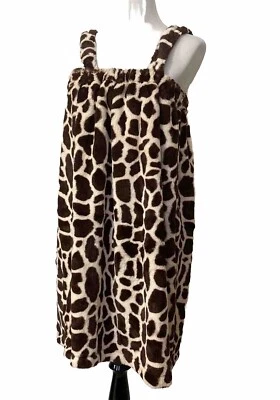 Women's Journey Body Wrap Spa Bath Towel Soft Bathrobe Leopard Print OS Plush - Image 1 of 4