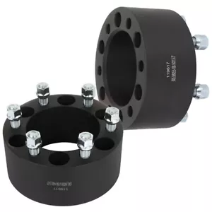 2 PCS Black 3" 6x5.5 14x1.5 Studs Wheel Spacers For Chevrolet Silverado 1500 - Picture 1 of 10