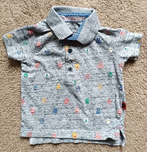 Polo Primark Bebé Niño - Estampado Robot - Talla Recién Nacido / 0-3 Meses - En muy buena condición - Imagen 1 de 3