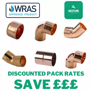 15MM AND 22MM END FEED PACKS DISCOUNTED TEE ELBOW STRAIGHT REDUCER WRAS APPROVED - Picture 1 of 17
