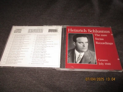 CD--Heinrich Schlusnus--The rare Swiss Recordings-Geneve-July 1948-NEUWERTIG !- - Bild 1 von 3