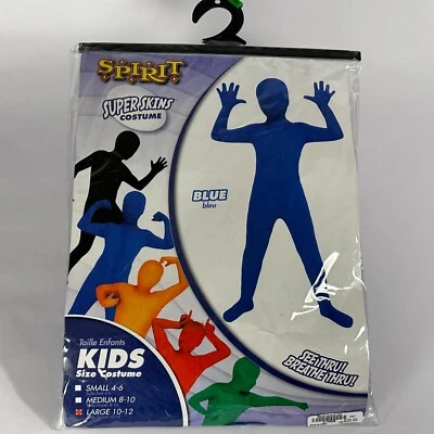 Spirit Halloween Kids Large Blue Super Skins Morph Suit Costume Talla 10-12 Foto 1 de 4