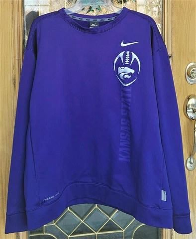 Nike Therma-Fit Sweatshirt Kansas State Wildcats Football Size XXL Crewneck Cover
