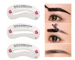 6pcs Eyebrow Stencils Shaper Grooming Kit Brow Makeup Template Tools Reusable - Picture 1 of 11