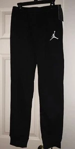 NWT Nike Air Jordan Jumpman Logo Fleece Joggers Boy's Large Black 956208 - Picture 1 of 3