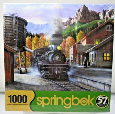 Springbok Mountain Express Puzzle 1000PCS Locomotive Freight Train Station New - Image 1 of 4