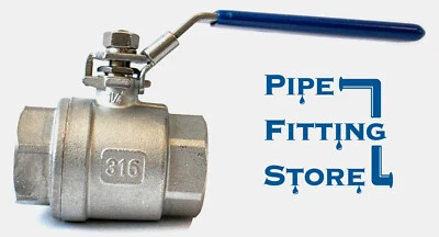 1 1/4" Stainless Steel Ball Valve - 316SS Full Port NPT WOG 1.25" Valve - Image 1 of 4