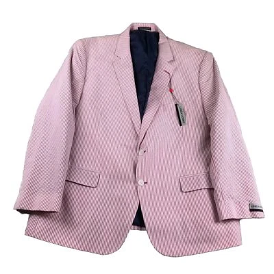 Blazer Linea Uomo Para Hombres 50 Regular Rojo Blanco Rayas Algodón Chaqueta Abotonada Nuevo con Etiquetas Foto 1 de 4