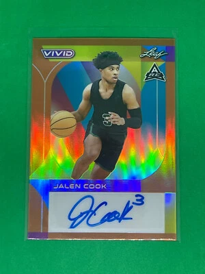 2022-23 Leaf Vivid Orange Jalen Cook Auto Rc #3/10 Jersey # Match Ebay 1/1 SSP! - Image 1 of 2