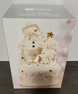 Muñeco de nieve musical de porcelana JC Penney Home Collection "Jingle Bells" 2003 8 1/2"  - Imagen 1 de 11