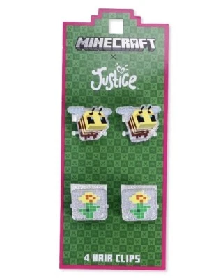 Minecraft X Justice Juego de 4 Piezas Mini Pinzas para el Cabello Abeja y Flor Foto 1 de 2