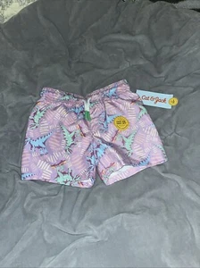 Cat & Jack Toddler Boy Drawstring Swim Shorts 18M Dinosaurs 50+ SPF - Picture 1 of 7