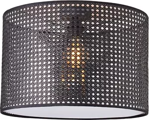 Couch Decken Spot Strahler Leuchte Lampe FEINES GEFLECHT 1-flg. Schwarz Rattan - Bild 1 von 2