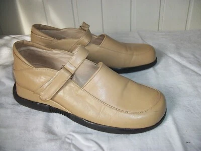 Chaussures mocassins laniere scratch cuir beige SAN MARINA 39 Talon compensé - Photo 1/4