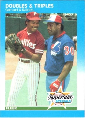 1987 FLEER JUAN SAMUEL/TIM RAINES PHILADELPHIA PHILLIES/MONTREAL EXPOS #642 - Image 1 of 2
