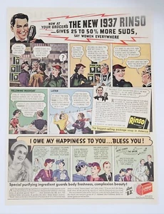 Rinso Waschseife Werbung Rettungsring Beauty Bar Braut Vintage 1937 Werbung - Bild 1 von 1