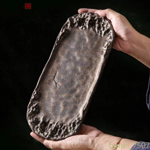 Chinese Gilt Glaze Decor Tea Trays Presentation Pottery Living Room Decorative - Picture 1 of 6