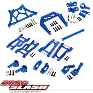 SET RICAMBI COMPLETO AGGIORNAMENTO COMBO ALLUMINIO PER TRAXXAS 1/10 C10 DRAG SLASH 94076-4 - Foto 1 di 12