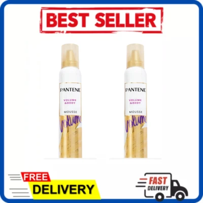 Mousse Pantene Volume, aumenta el cabello plano fino para una máxima plenitud, 6,6 oz (paquete de 2) Foto 1 de 4