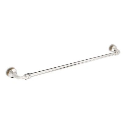 24-дюймовый разрезной односторонний полотенцесушитель Rondo с розетками - полированный никель - Изображение 1 из 2